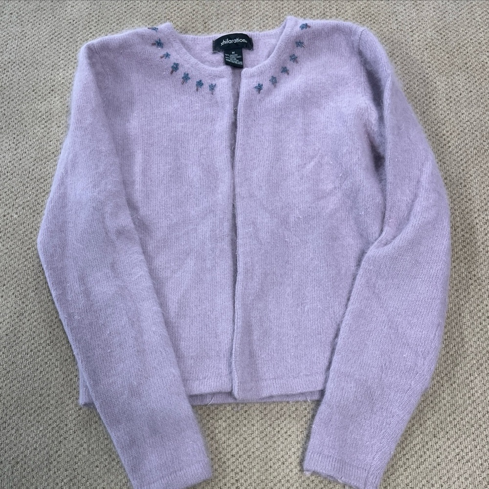 Exhilaration light purple angora seater - medium